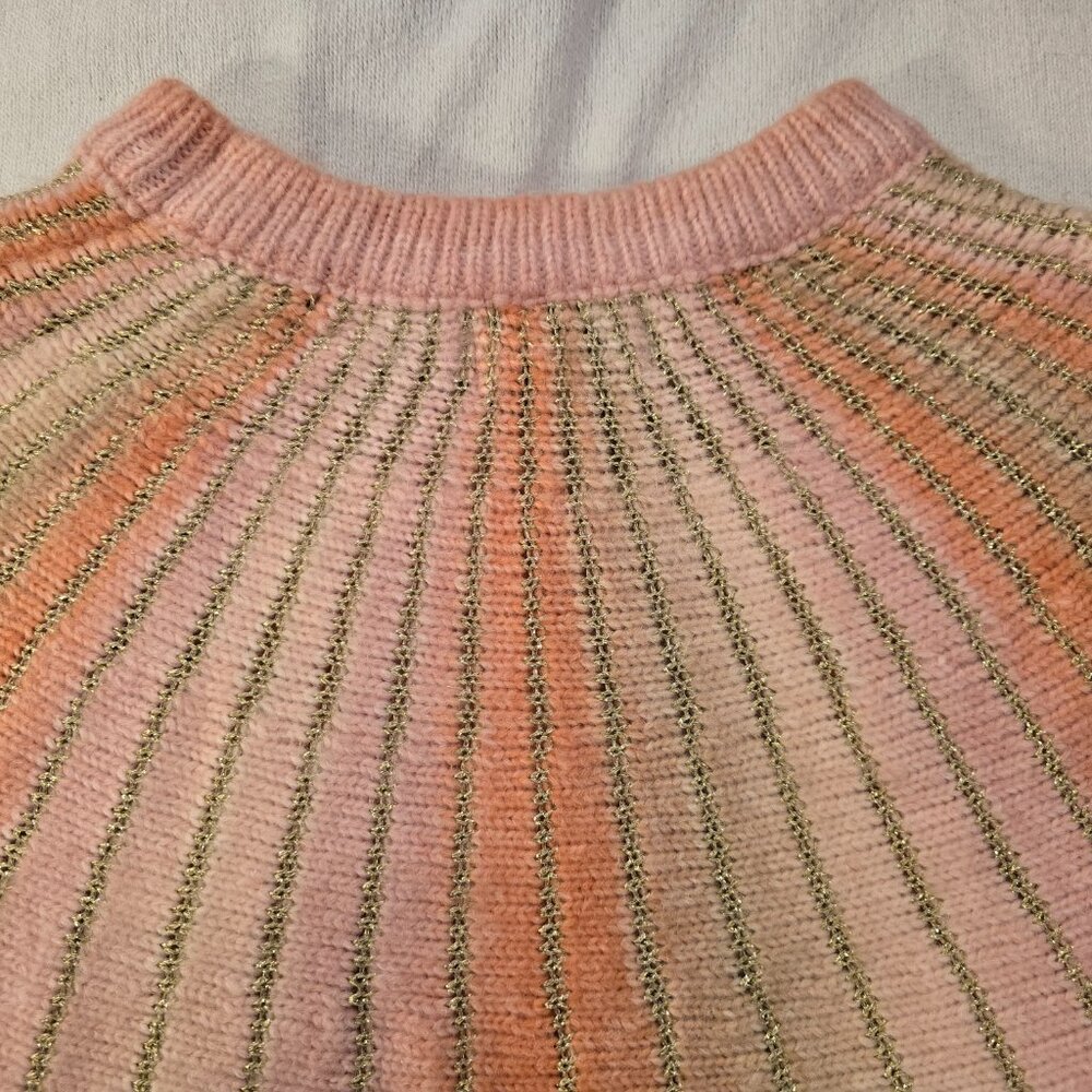 Molly Bracken Pink Peach Striped Crew Neck Sweater - Picture 12 of 14